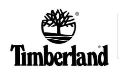 the timberland logo is shown in black and white, with an image of a tree