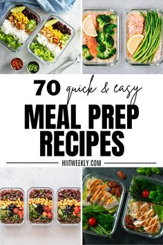 the top ten meal preps for meals with text overlay