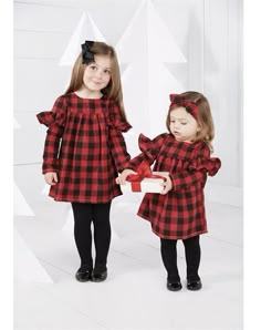 Buffalo Plaid Outfit, Buffalo Plaid Dress, Girls Winter Dresses, Toddler Christmas Dress, Red Buffalo Check, Alpine Village, Plaid Baby, Kids Dress Wear, Flannel Dress