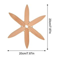 four wooden propellers are shown in the shape of an airplane or boat propeller, on a white background