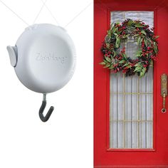 PRICES MAY VARY. DAMAGE-FREE HANGING – ZipnHang was invented by a woman tired of damaging her front door with other wreath hooks. It lets you hang items without nails, tools, or adhesive. Say goodbye to damage from bulky metal hooks or tape residue. Perfect for hanging wreaths or décor on most doors. When you're done, ZipnHang is easy to remove without leaving a trace! NOT COMPATIBLE WITH CERTAIN DOORS – ZipnHang cannot be used on curved, arched, or sliding doors. It’s also not recommended for d Hook For Door Wreath, Hooks To Hang Wreath, Wreath Hanging Hack Glass Doors, Hanging Wreaths On Dark Cabinet Doors, Door Hooks For Wreaths, Front Door Hooks, Diy Wreath Hanger, Hanger Christmas Wreath, Christmas Wreath Decor