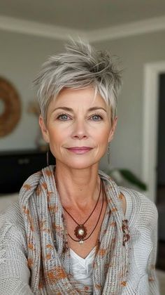 Ready to enhance your style? Check out why women over 60 are choosing these 25 short hairstyles for 2024. Save this pin and click the link to discover more chic haircut ideas. Short Hair For Seniors, Short Spiky Haircuts For Fine Hair, Pixie Over 60 Older Women, Short Hairstyle Women Fine Hair Over 60, Pixie Haircuts For Women Over 60, Short Choppy Hairstyle Women, Short Grey Hair Over 60, Spikey Short Hair, Messy Pixie Haircut