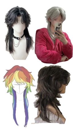 I want my front to look like the first one the back to look like the last one anf the side tail to look like the other ones Fancy Updo, Hair Tattoos, Corte De Cabelo Masculino, Soft Waves, You Can Do Anything, Anime Hair