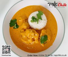 a white bowl filled with curry and rice