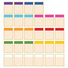 the color chart for each square is shown