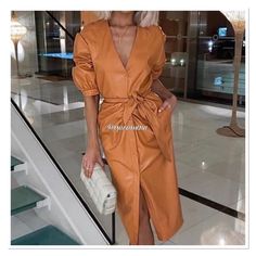 Nwt Polyester Lining Cotton Chic Belted Zara Midi Dress, Chic Zara Belted Midi Dress, Chic Orange Midi Dress For Work, Belted Brown Party Dress, Zara V-neck Midi Dress For Office, Chic Brown Belted Dress, Brown Belted Dress For Date Night, Orange Formal Dress For Fall, Formal Orange Dress For Fall