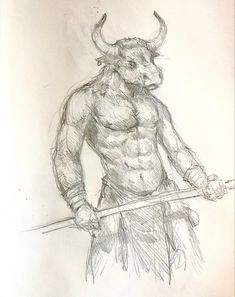 ‪206/365 #minotaur #fantasyart #sketch #sketchbook #illistration #mikephillipsart ‬ Minotaur Sketch, Greek Mythology Sketches, Drawing Greek Mythology, Mythology Sketches, Minotaur Drawing, Greek Mythology Art Drawing, Greek Mythology Drawings, Minotaur Art, Greek Drawing