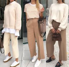 Untitled Minimalist Fashion Summer, Beige Outfit, Minimalist Capsule Wardrobe, Casual Chique, Beige Pants, Cooler Look, Vogue Fashion, Trend Fashion