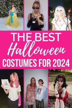 the best halloween costumes for 2020, including girls with pink hair and white makeup on their faces