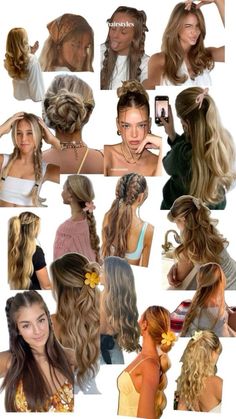 Formal Beach Hairstyles, Hairstyles At The Beach, Hair Inpos Ideas, Mama Mia Inspired Hairstyles, What Color Jewelry For Hair Color, Easy Beach Hairstyles For Curly Hair, Beach Aesthetic Style, Be Achy Hairstyles, Beach’s Hairstyles