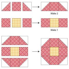 how to make an origami quilt with squares and checkered fabric on it