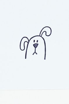 a drawing of a dog's face on a white background