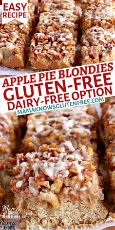 an image of apple pie blondies gluten - free dairy - free option