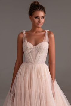 Peach Multi-Layered Gown with a Train – Milla Bridal Dress Beach Wedding, Princess Bride Dress, Layered Gown, Colored Wedding Dress, Princess Bridal Gown, Boho Wedding Dress Lace, Occasion Dresses Wedding, Sweetheart Prom Dress, Tulle Gown