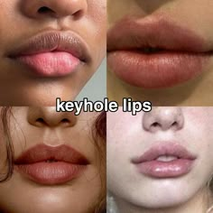 Key Hole Lip Filler, Moles On Body Aesthetic, Keyhole Pout Lips, Oval Lips, Keyhole Lips, Types Of Lips, Lip Types, Lips Inspiration, Small Lips