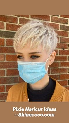 #pixiehaircuts #haircuts #pixie #shorthair #hairstyles #pixiehairstyles Blonde Pixie Haircut, Curly Hair Women