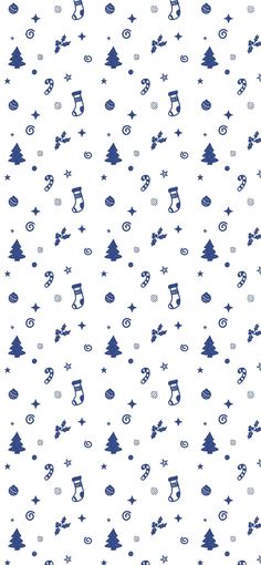 blue and white christmas wallpaper with snowflakes, stars, and other decorations