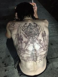 Spine Tattoo Men, Back Tattoos Men, Underworld Tattoo, Patch Work Tattoos, Life Necessities, Beetle Tattoo, Tattoos Men, Religious Tattoo