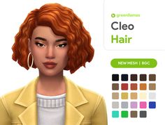 a woman with red hair is shown in an animated avatar for the video game, clue hair