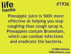 Sick Remedies, Natural Health Remedies, Pineapple Juice, Health Info