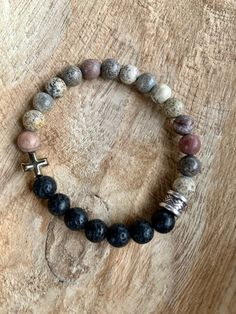 "The Luchenbach Collection Introducing a new masculine and stylish collection for men and boys with agate stones, lava rock, wood beads, tiger eye, etc.  When your college boy asks you to make a bracelet you run with it and you name the collection what your late father called said college boy BEFORE he was born ❤️ This one's for you ol' Padna 🥰  All proceeds go to said college boy's college expenses 🤣 ol' Luchenbach ❤️ Natural jasper stone & lava rock bracelet ~ handmade jewelry ~ gift for men College Boy, Masculine Jewelry, College Expenses, Lava Rock Bracelet, Bracelet Set Silver, Lava Bracelet, Gold And Silver Bracelets, Masculine Men, Making Bracelets