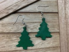 Christmas Tree 3D printed earrings -  It is 3D printed from a high quality PLA material, which feels like a light plastic but is very durable. Metal part of earring is silver plated and nickel-free. 3d Print Christmas Earrings, 3d Printed Earrings Christmas, 3d Printed Christmas Earrings, 3d Printed Earrings, 3d Printed Jewelry, Christmas Tree Earrings, 3d Printing Diy, 3 Wick Candles, Earring Tree