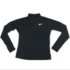 Nwt. Pit To Pit 22.5”. Shoulder To Hem 21.5” Cute Athletic Shirts, Nike Workout Tops For Winter, Nike Winter Workout Tops, Winter Workout Nike Tops, Nike Stretch Winter Tops, Winter Nike Stretch Tops, Nike Black Tops For Fall, Nike Clothes Women, Nike Half Zip Pullover