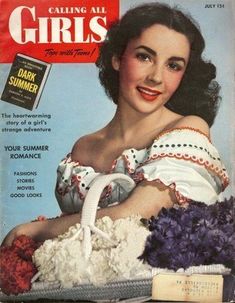 an old magazine cover with a woman holding grapes in her arms and the title, crochet for girls