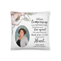 "Honor the loss of your loved one, or show your sympathies to a friend or relative for the loss of someone that was dear to their heart. Choose from one of our heartwarming designs.  All designs come in a warm and cozy throw blanket, three different sizes of fluffy pillows, or pillowcases for the pillow of your choice. NOTE: THIS LISTING IS FOR THE PILLOWS ONLY! Click the link at the bottom of the description to see the whole set! Additional information for item as follows: THROW PILLOW Our best-selling pop of color all-over-print designs on these throw pillows can freshen up any interior. * 100% polyester case and insert * Fabric weight: 6.49-8.85 oz./yd² (220-300 g/m²) * Perfect for fine print on both sides of the pillow * Hidden zipper * Machine-washable case * Shape-retaining polyester Christmas Memorial Pillow, Memory Pillow Sayings Quotes, Woman Memory Pillow, Memory Pillow For Mother, Mom Memorial Pillow, Memorial Pillow, Memory Pillow, Personalized Throw Pillow, Best Small Business Ideas