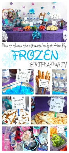 the frozen birthday party is full of treats and desserts, including cookies, pretzels