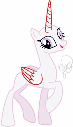 a pinkie pony with a butterfly on it's tail