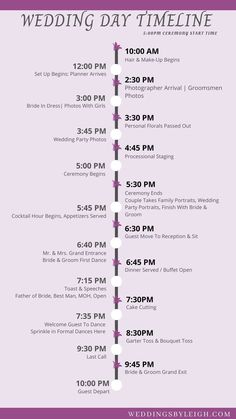 Standard wedding day timeline with a 5:00pm wedding ceremony start Wedding Planning Schedule, Wedding Day Schedule, Madison Wedding, Rustic Fall Wedding