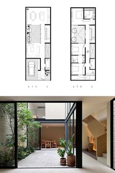 the floor plan for this modern house is very simple