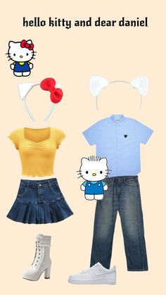 hello kitty and dear daniel's clothes are shown in this advertisement for the children's clothing line