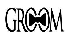 the word groom with a bow tie on it