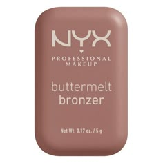 NYX Professional Makeup Buttermelt Bronzer- 02 All Butta'd Up (Light Medium Warm) - 0.17oz Nyx Butter Melt Bronzer, Nyx Bronzer Stick, Nyx Buttermelt Bronzer Swatches, Bronzer Drops, Bronzer Drugstore, Makeup Products Bronzer, Physicians Formula Butter Bronzer, Nyx Butter, Butter Bronzer