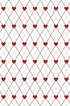 a red and white pattern with hearts on it