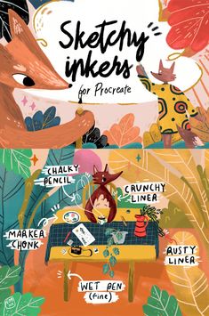 Best Procreate App Brushes | | Graphic Design Junction Illustration In Procreate, Sketchy Procreate Brushes, Character Art Procreate, Procreate Brushes Tutorials, Procreate Comic, Procreate Character, Illustrations Procreate