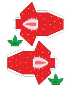 the paper strawberry box is cut out and ready to be used