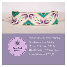 the loom bracelet pattern is shown with instructions for how to make it