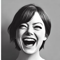 Emma Stone Short Hair Laughing Smooth Skin UltraRealistic · Creative Emma Stone Short Hair, Hair 2024, Emma Stone, Hairstyle Ideas, Smooth Skin, Short Hair, Short Hair Styles, Skin, Hair Styles