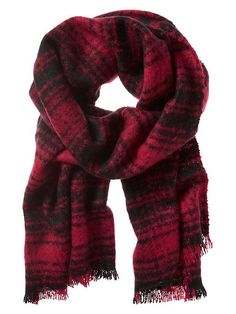 Farrah Plaid Scarf Shop Accessories, Apparel Shop, Crimson Red, Suits And Jackets, Banana Republic Women, Women's Jewelry And Accessories, Cozy Fashion, Polished Look, Winter Wardrobe