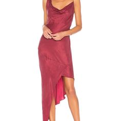 Winona Asymmetrical Dress In Burgundy. Rayon Blend Hand Wash Cold Partially Lined Draped Neckline Adjustable Shoulder Straps Asymmetrical Hem Hidden Back Zipper Closure Wrinkles Easily Asymmetrical Dress For Date Night, Asymmetrical Hem Slip Dress For Party, Asymmetrical Dress With Asymmetrical Hem For Date Night, Chic Asymmetrical High Low Dress For Night Out, Silk Midi Dress With Asymmetrical Hem For Date Night, Party Slip Dress With Asymmetrical Hem And Bias Cut, Asymmetrical Neckline Midi Dress For Night Out, Asymmetrical Maxi Dress For Date Night, Asymmetrical Bias Cut Slip Dress For Night Out