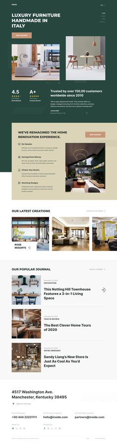 an image of a website design for furniture store