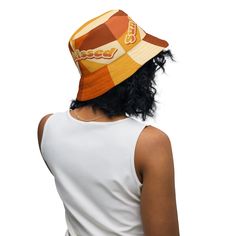 Need to stay groovy and cool in the summer sunshine? Our 70s Groovy Hippie Sunkissed Reversible Bucket Hat is here to save the day! Featuring a linen feel material and moisture-wicking fabric, this lightweight and breathable Panama Summer bucket hat is custom made to order in gorgeous orange, green, brown and cream shades – perfect for that ‘sun kissed’ look. Not only does it come with a classic mid century modern design featuring bright florals, but best of all, it can be worn on both sides – s Retro Bucket Hat With Curved Brim For Festivals, Retro Festival Bucket Hat With Curved Brim, Retro Adjustable Bucket Hat For Summer, Retro Curved Brim Bucket Hat For Festivals, Adjustable Retro Bucket Hat For Summer, Retro Spring Festival Bucket Hat, Retro Multicolor Summer Hats, Retro Wide Brim Bucket Hat, Retro Bucket Hat For Festival