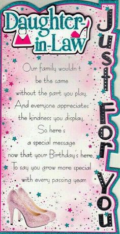 a birthday card for daughter in law