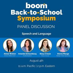 the back to school symposium poster for speech and language