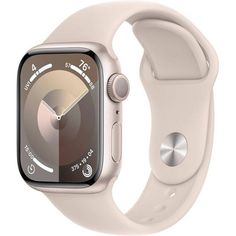 an apple watch with a white band