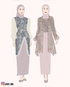 Hijab Gown, Dress Kebaya, Gaun Fashion, Fashion Sketches Dresses, Batik Fashion, Casual Hijab Outfit