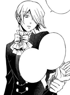 an anime character holding balloons in his hand